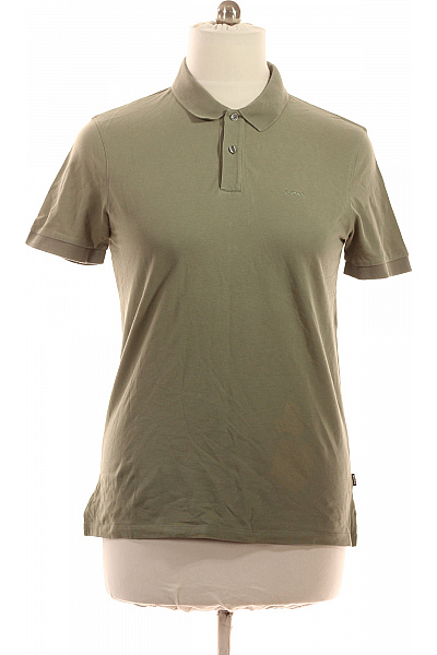 Hugo Boss Pánské Khaki Tričko Polo S Krátkým Rukávem Bavlněné Jednobarevné Vel. L