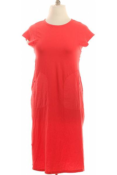 ARMANI Dámské šaty tričkové letní bavlněné s kapsami oranžové Velikost XS | ARMANI | obrázek 2
