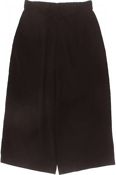 ZARA Dámské černé široké Volné Elegantní Kalhoty S Gumou V Pase Velikost S