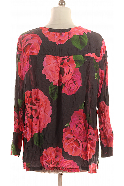 frapp Viskózová tuniková halenka oversize s krátkým rukávem růžová květinová Vel. UK 24R | frapp | obrázek 2