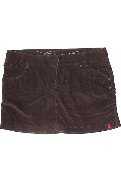 Esprit Dámská Manšestrová Mini Sukně Tmavě Hnědá Rovná Velikost 38