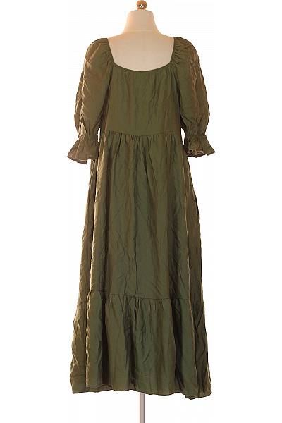 Carolina Cavour Zelené maxi šaty s krátkým rukávem volnočasové boho Vel. M | Carolina Cavour | obrázek 2