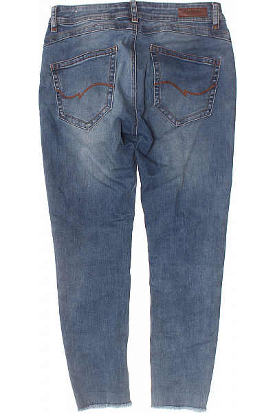 Blue Monkey Dámské bavlněné modré džíny skinny seprané zkrácené s roztřepenými nohavicemi Vel. 29 | Blue Monkey | obrázek 2