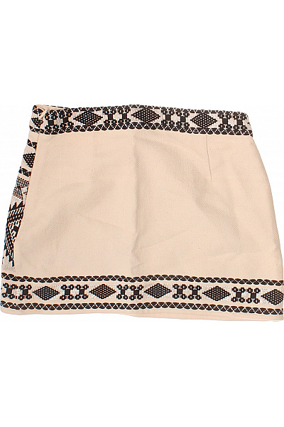 Topshop krátká vzorovaná bavlněná sukně s výšivkou béžová Velikost US 6 | Topshop | obrázek 2