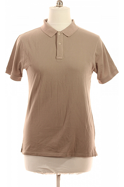 Poolman Pánské Bavlněné Tričko S Krátkým Rukávem A Límečkem Béžové Jednobarevné Basic Polo Vel. L