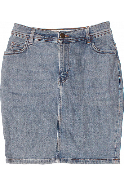 dámská džínová sukně ke kolenům s kapsami modrá Velikost 34 | Unimoda | obrázek 2