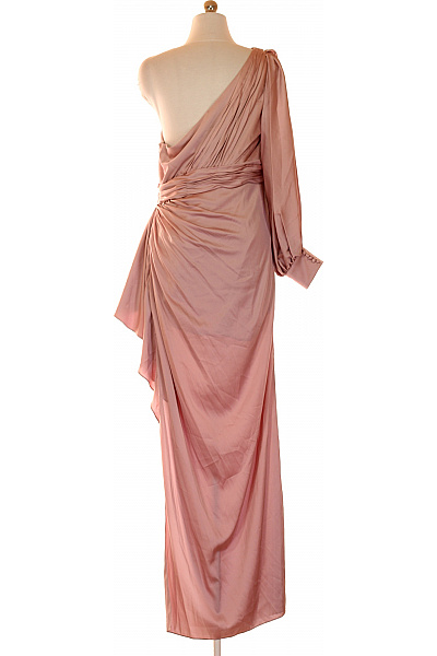 Mac Douglas Dámské společenské šaty s dlouhým rukávem růžové saténové dlouhé Vel. UK 10 | Mac Douglas | obrázek 2