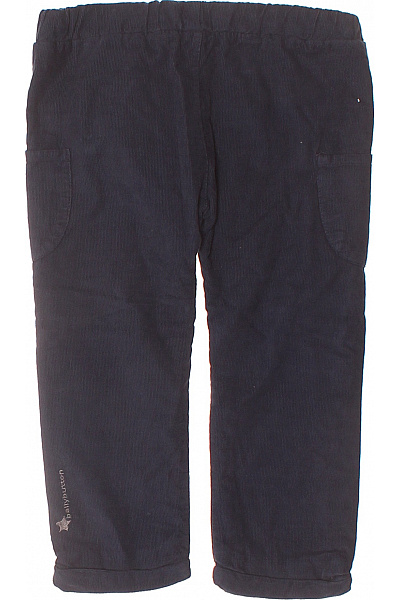 Dětské bavlněné tmavě modré manšestrové kalhoty kapsáčové volné | Unimoda | obrázek 3