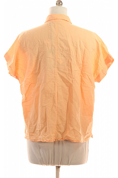 Mexx Dámská lněná oranžová košile krátký rukáv volná ležérní letní Vel. M | Mexx | obrázek 2