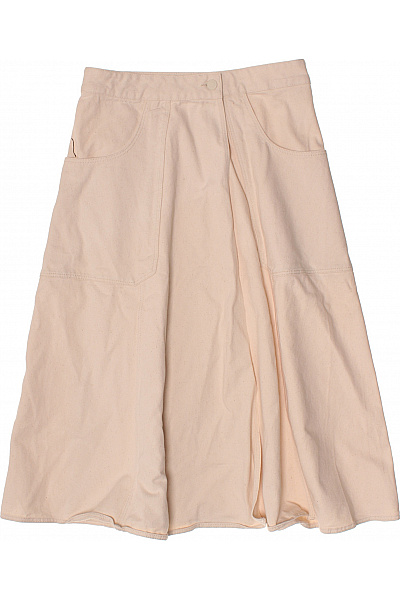 Calvin Klein Bavlněná dámská béžová áčková midi sukně s kapsami volná Vel. 42 | Calvin Klein | obrázek 2