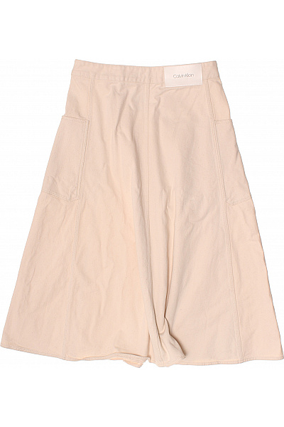 Calvin Klein Bavlněná dámská béžová áčková midi sukně s kapsami volná Vel. 42 | Calvin Klein | obrázek 3