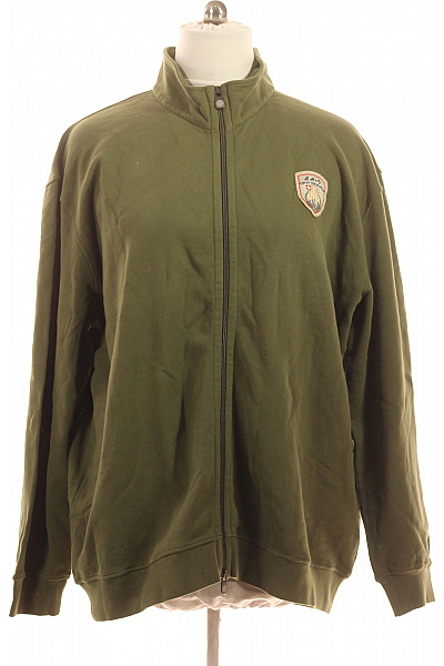 Zelená mikina bez kapuce na zip s výšivkou Vel. 4XL | Unimoda | obrázek 2