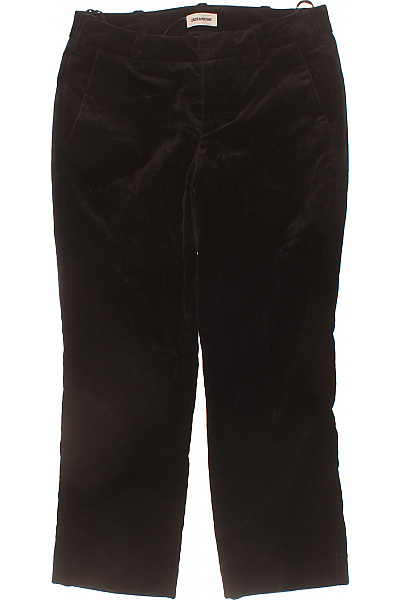 Zadig&Voltaire Deluxe Dámské Bavlněné Manšestrové černé Rovné Kalhoty Elegantní Velikost EU 36