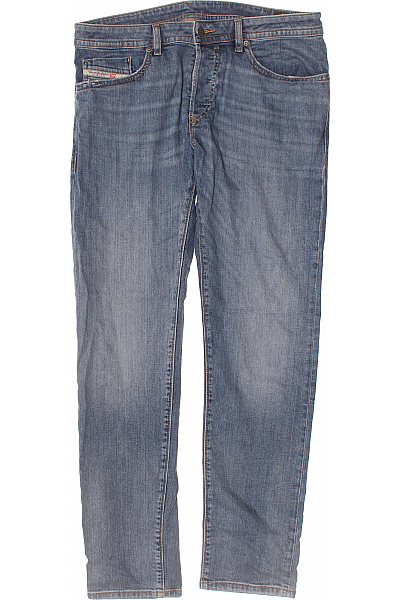 DIESEL Pánské Bavlněné Modré Džíny Seprané Rovné Klasické S Kapsami Vel. 33