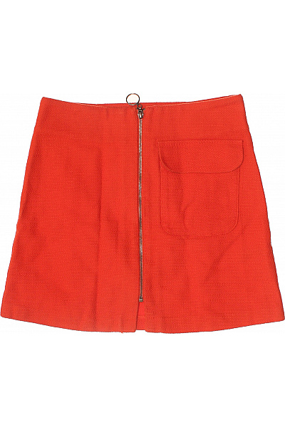 Topshop Dámská červená mini sukně s kapsami a zipem z bavlny Velikost UK 10 | Topshop | obrázek 2