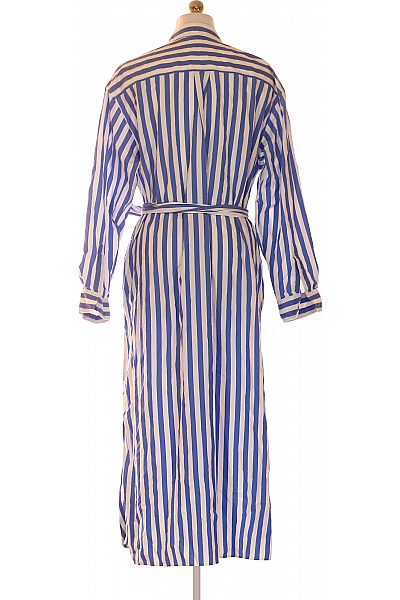 Weekday Dámské šaty košilové s dlouhým rukávem a páskem modré pruhované volnočasové Vel. XL | Weekday | obrázek 2