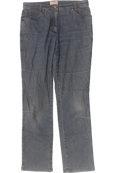 BRAX Dámské Bavlněné Modré Džíny Rovné Seprané Klasické S Kapsami Velikost 38