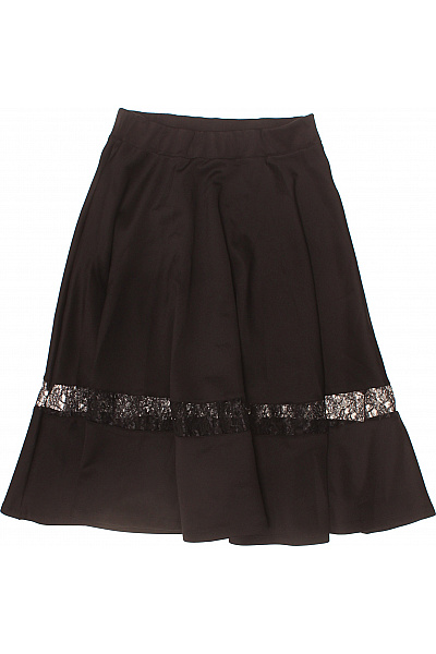 Lavish Alice Černá rozšířená midi sukně s krajkou a flitry elegantní Velikost 8 | Lavish Alice | obrázek 2