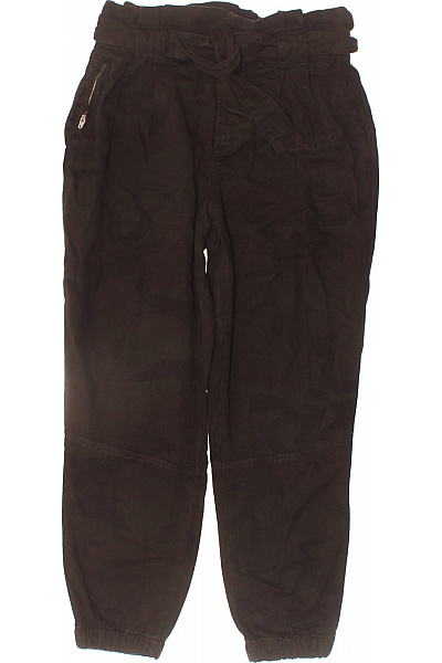 ZARA Dámské bavlněné hnědé volnočasové kalhoty s vysokým pasem na zavazování jogger Vel. 38 | ZARA | obrázek 2