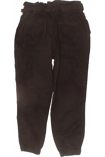 ZARA Dámské bavlněné hnědé volnočasové kalhoty s vysokým pasem na zavazování jogger Vel. 38 | ZARA | obrázek 3