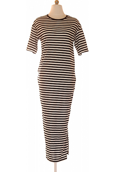 Noisy May Dámské Pruhované šaty Tričkové Maxi S Krátkým Rukávem Velikost EU XS