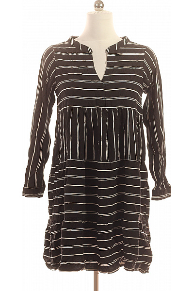 Sublevel Dámské šaty s dlouhým rukávem pruhované volnočasové černé Velikost M | Sublevel | obrázek 2