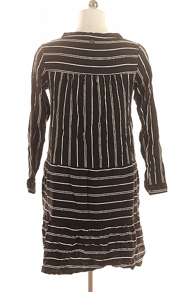 Sublevel Dámské šaty s dlouhým rukávem pruhované volnočasové černé Velikost M | Sublevel | obrázek 3