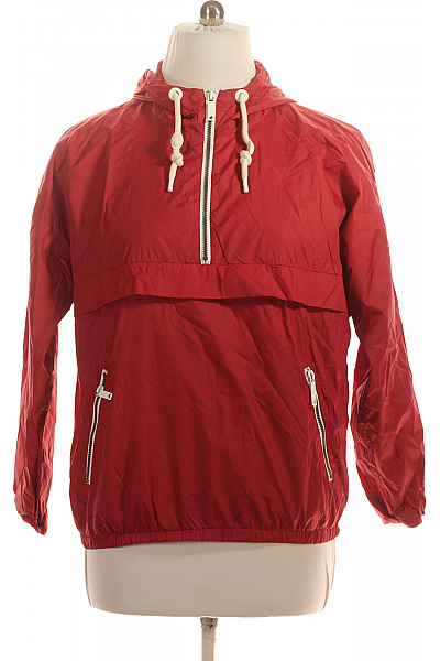 DreiMaster Dámská červená Anorak Větrovka šusťáková S Kapucí Lehká Sportovní Velikost L