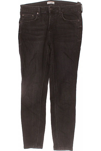 ZARA Dámské Bavlněné černé Skinny Džíny Strečové Seprané Vel. 38