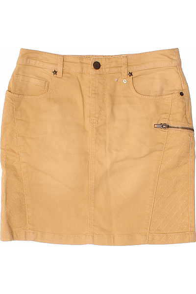 IKKS Dámská béžová krátká pouzdrová sukně se zipem prošívaná Vel. 34 | IKKS | obrázek 2
