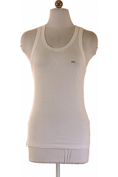 DIESEL dámské bavlněné tílko basic bílé bez rukávů s kulatým výstřihem Vel. S | DIESEL | obrázek 2