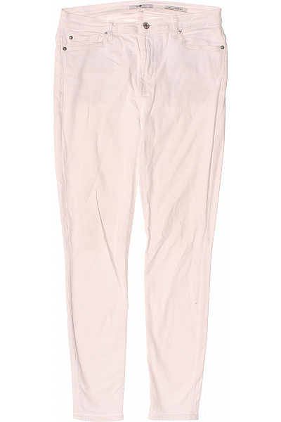 Dámské Bílé Bavlněné Skinny Džíny S Vysokým Pasem Vel. 31