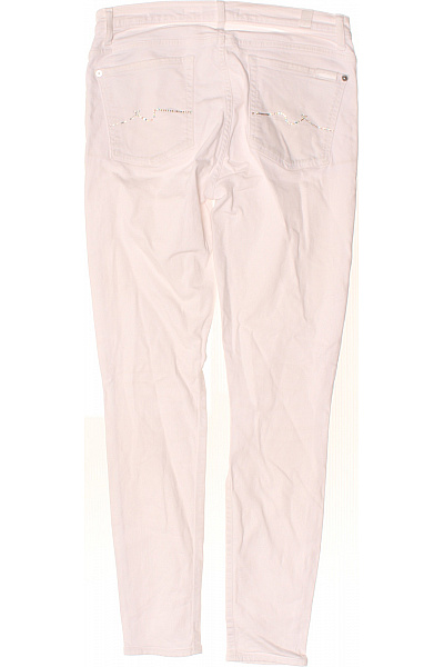 Dámské bílé bavlněné skinny džíny s vysokým pasem Vel. 31 | Unimoda | obrázek 2