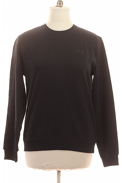 Karl Lagerfeld Pánská černá Mikina Bez Kapuce S Výšivkou Bavlna Crewneck Vel. XL