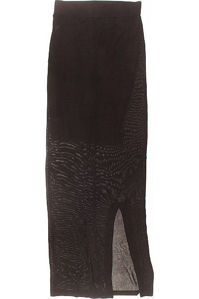 Dámská černá Polyesterová Maxi Sukně Průsvitná Sexy S Rozparkem Velikost XS