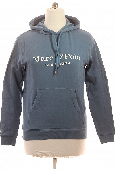 Marc O´Polo Modrá Bavlněná Mikina S Kapucí A Klokaní Kapsou Přes Hlavu Streetwear Velikost L