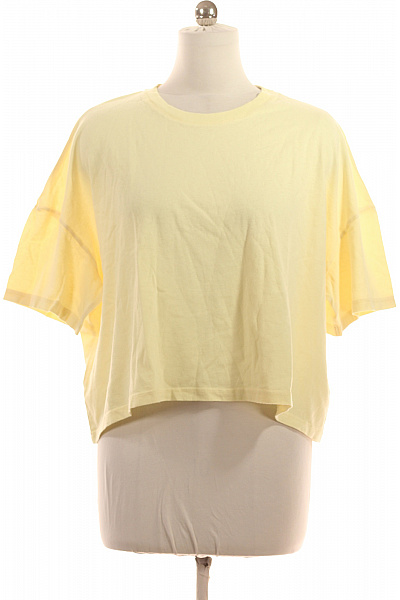 American Vintage Dámské bavlněné žluté crop top tričko s krátkým rukávem basic Velikost 38/40 | American Vintage | obrázek 2