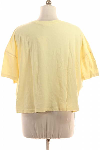 American Vintage Dámské bavlněné žluté crop top tričko s krátkým rukávem basic Velikost 38/40 | American Vintage | obrázek 3