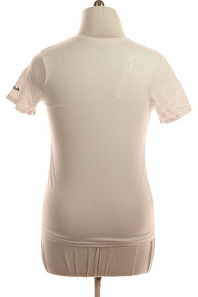 FILA Dámské bavlněné bílé basic tričko s krátkým rukávem V-výstřih Velikost L | FILA | obrázek 2