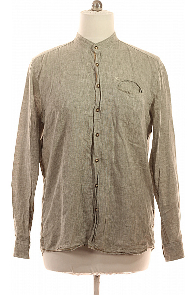 JUPITER Pánské lněné košile s dlouhým rukávem a stojáčkem Velikost XL | JUPITER | obrázek 2