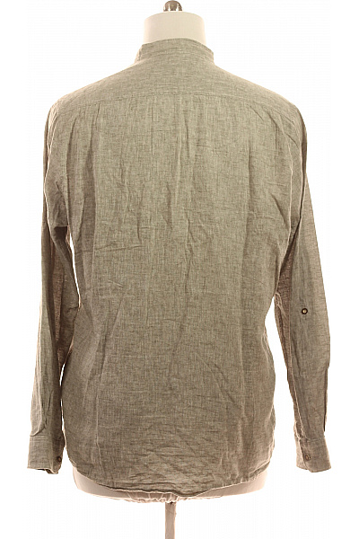 JUPITER Pánské lněné košile s dlouhým rukávem a stojáčkem Velikost XL | JUPITER | obrázek 3