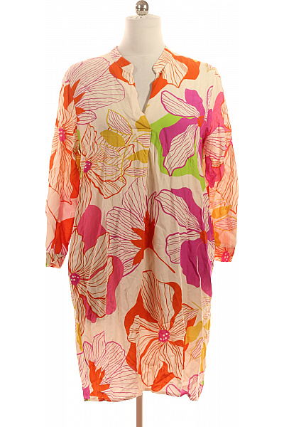 key largo Viskózové dámské šaty tunikové květované s dlouhým rukávem letní volné Vel. XL | key largo | obrázek 2