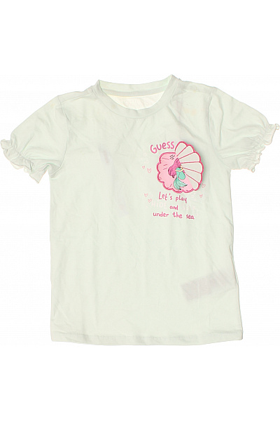 Guess Dívčí Tričko S Potiskem Mořské Panny A Mušle Velikost 6/7