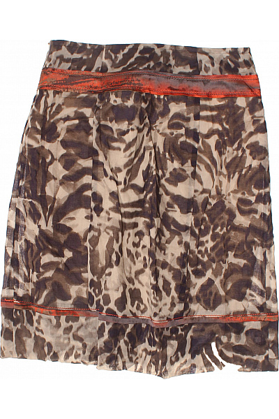MARC AUREL Bavlněná dámská krátká vzorovaná sukně hnědá s oranžovou Vel. 34 | MARC AUREL | obrázek 3