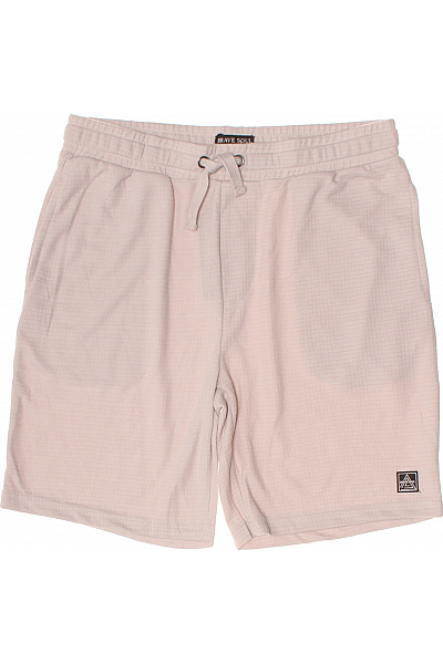 BRAVE SOUL Růžové Kostkované Volnočasové Kraťasy S Gumou V Pase Vel. L