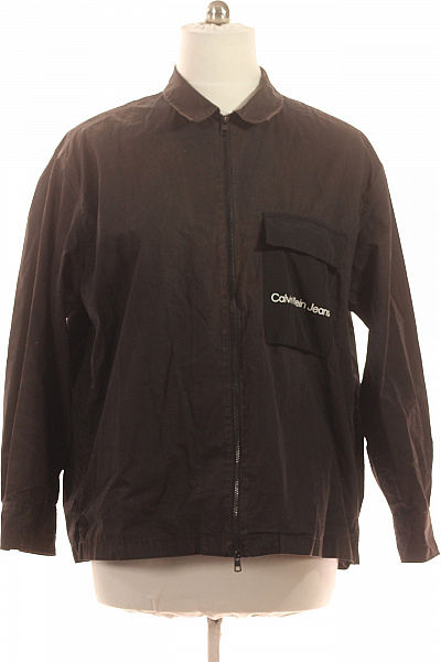 Calvin Klein Pánská Bavlněná Bunda S Kapsou Vpředu A Zipem Moderní Velikost L