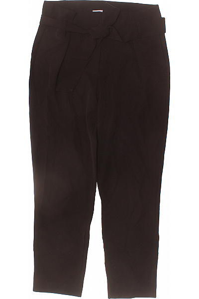 MOTIVI Dámské polyesterové oblekové kalhoty s vysokým pasem a mašlí hnědé elegantní rovné Vel. 40 | MOTIVI | obrázek 2