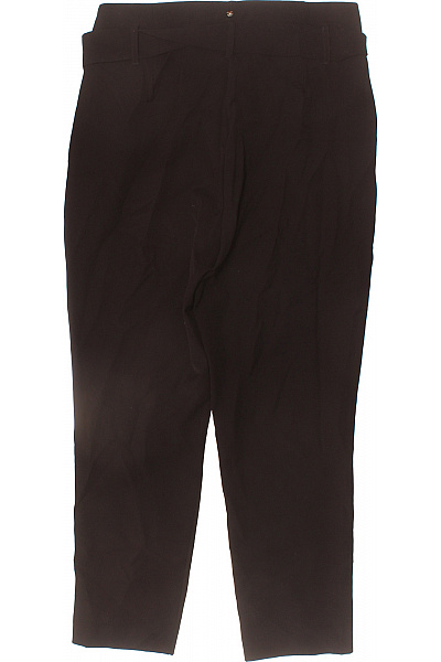 MOTIVI Dámské polyesterové oblekové kalhoty s vysokým pasem a mašlí hnědé elegantní rovné Vel. 40 | MOTIVI | obrázek 3