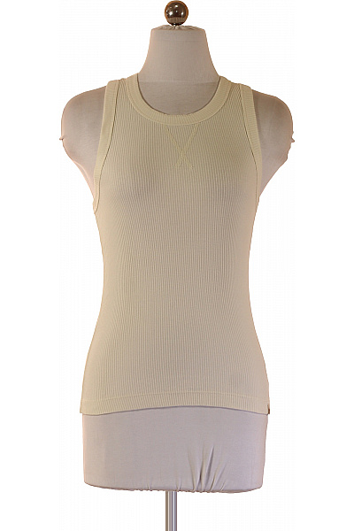 Scotch & Soda Dámské Béžové Tílko Bez Rukávů S Kulatým Výstřihem žebrované Basic Vel. S