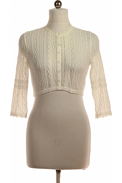 Trachtenmanufaktur Dámské Bolerko S Dlouhým Rukávem Vintage Krajkové Bílé Vel. 34